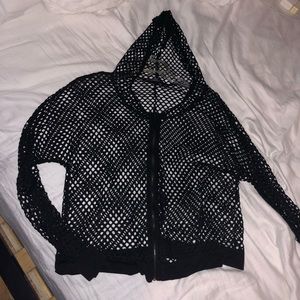 Mesh zip up hoodie